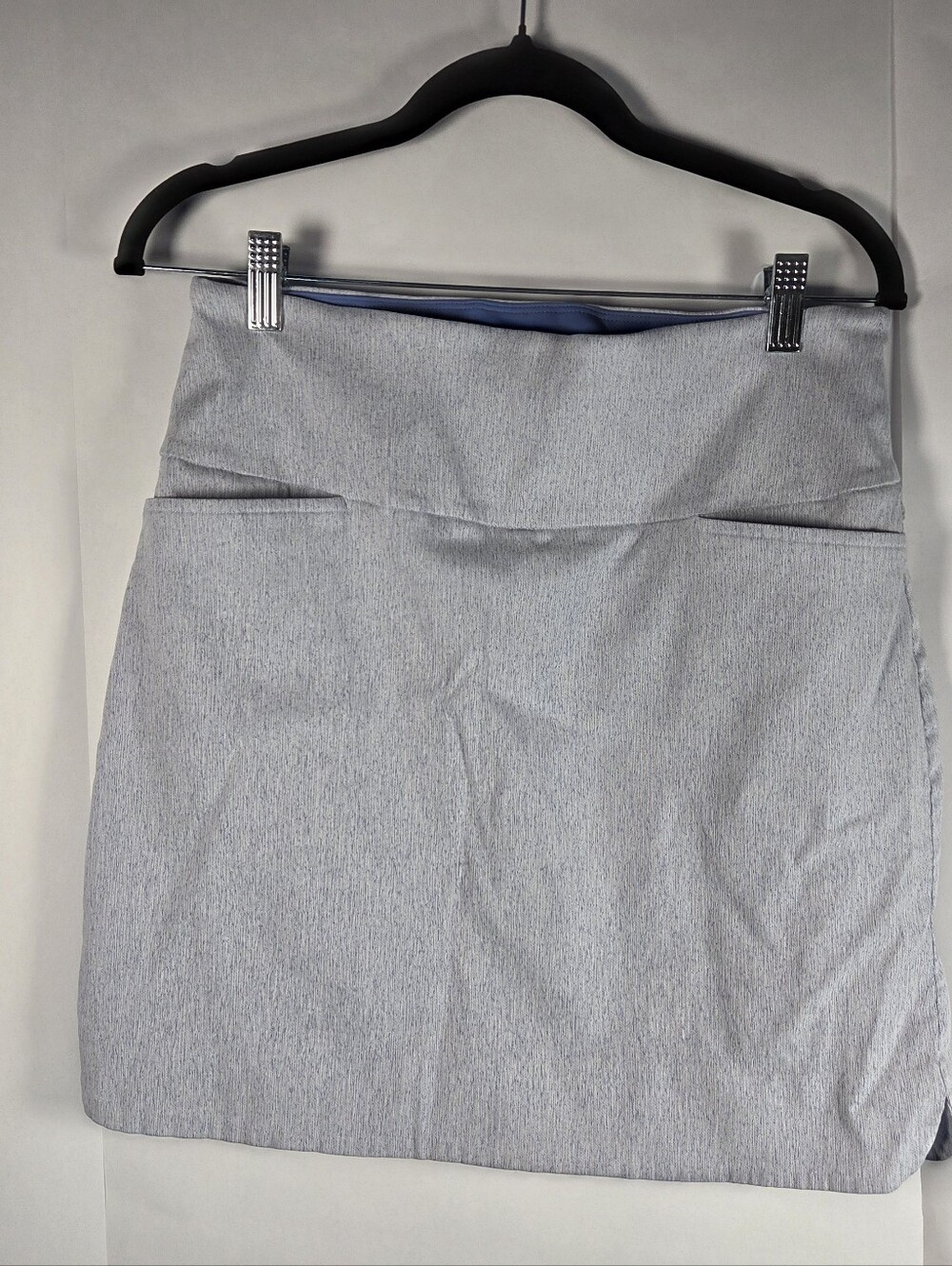 Light Gray Women's Mini Skirt with Clean Waistband